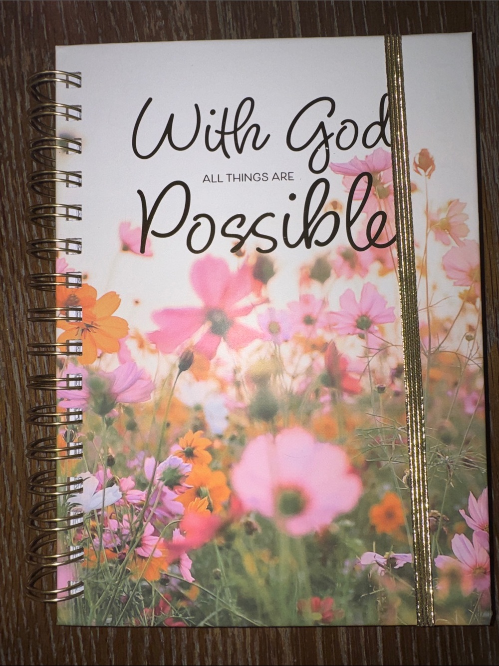 Floral "With God All Things Are Possible" Inspirational Journal